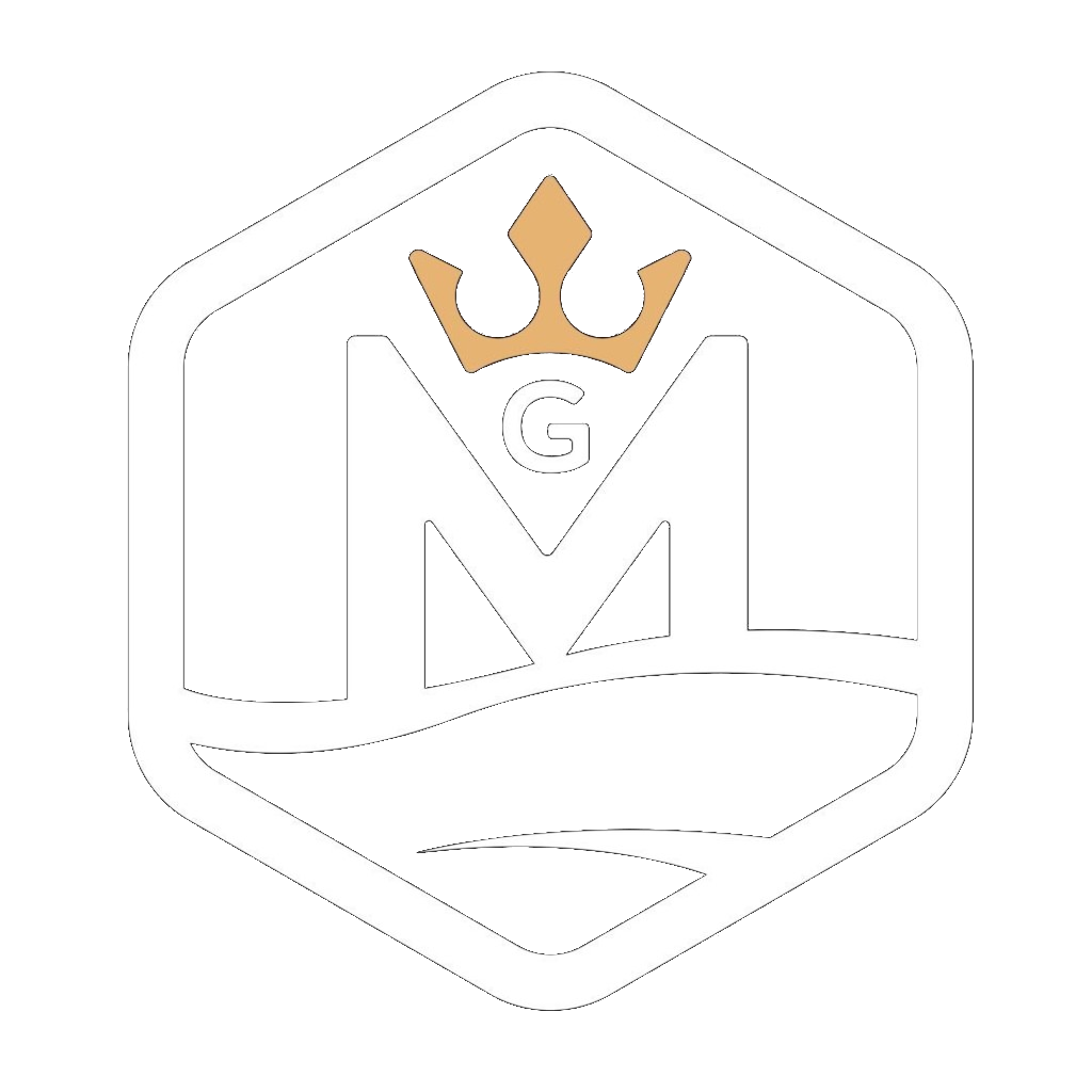 MG — logotipo hexagonal con corona